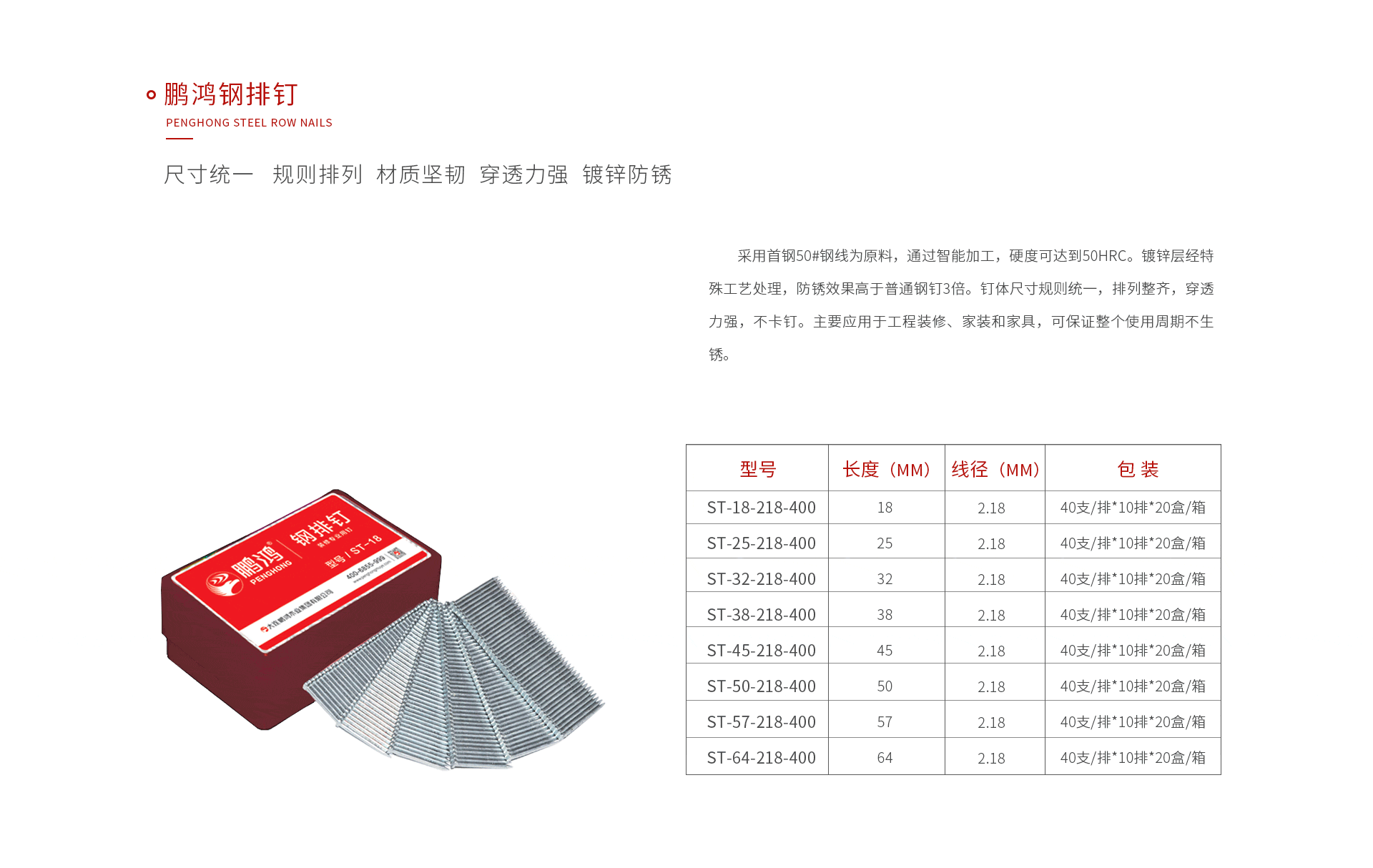 恒峰g22钢排钉